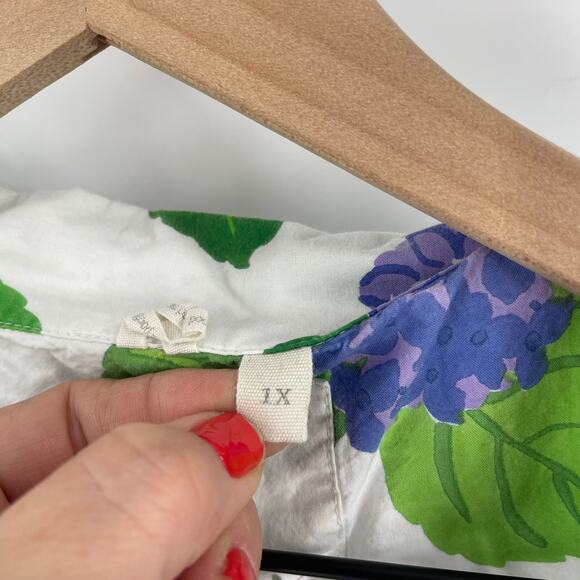 Anthropologie Printfresh Hydrangea Hideaway Pajama Set Cotton Sleepwear Size 1X - Picture 8 of 12